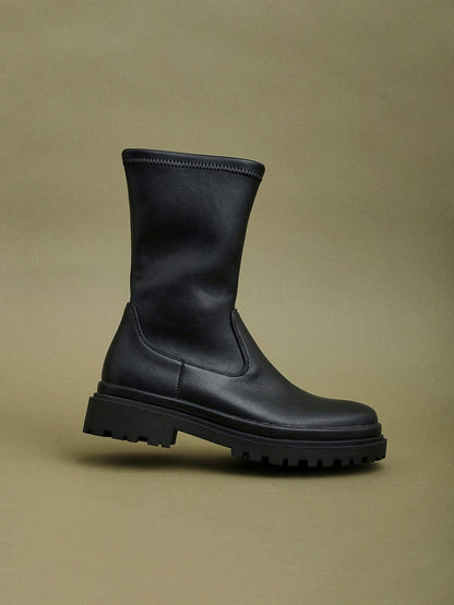 Edge Black Platform Ankle Boots