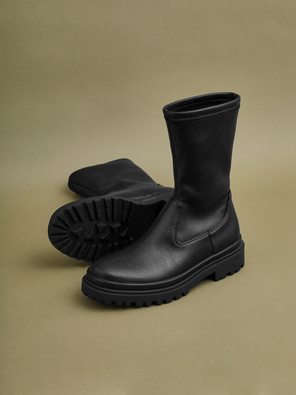 Edge Black Platform Ankle Boots