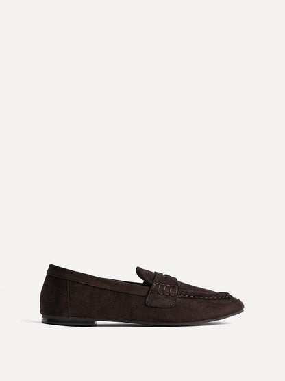 Edition Brown Faux Suede Penny Loafers