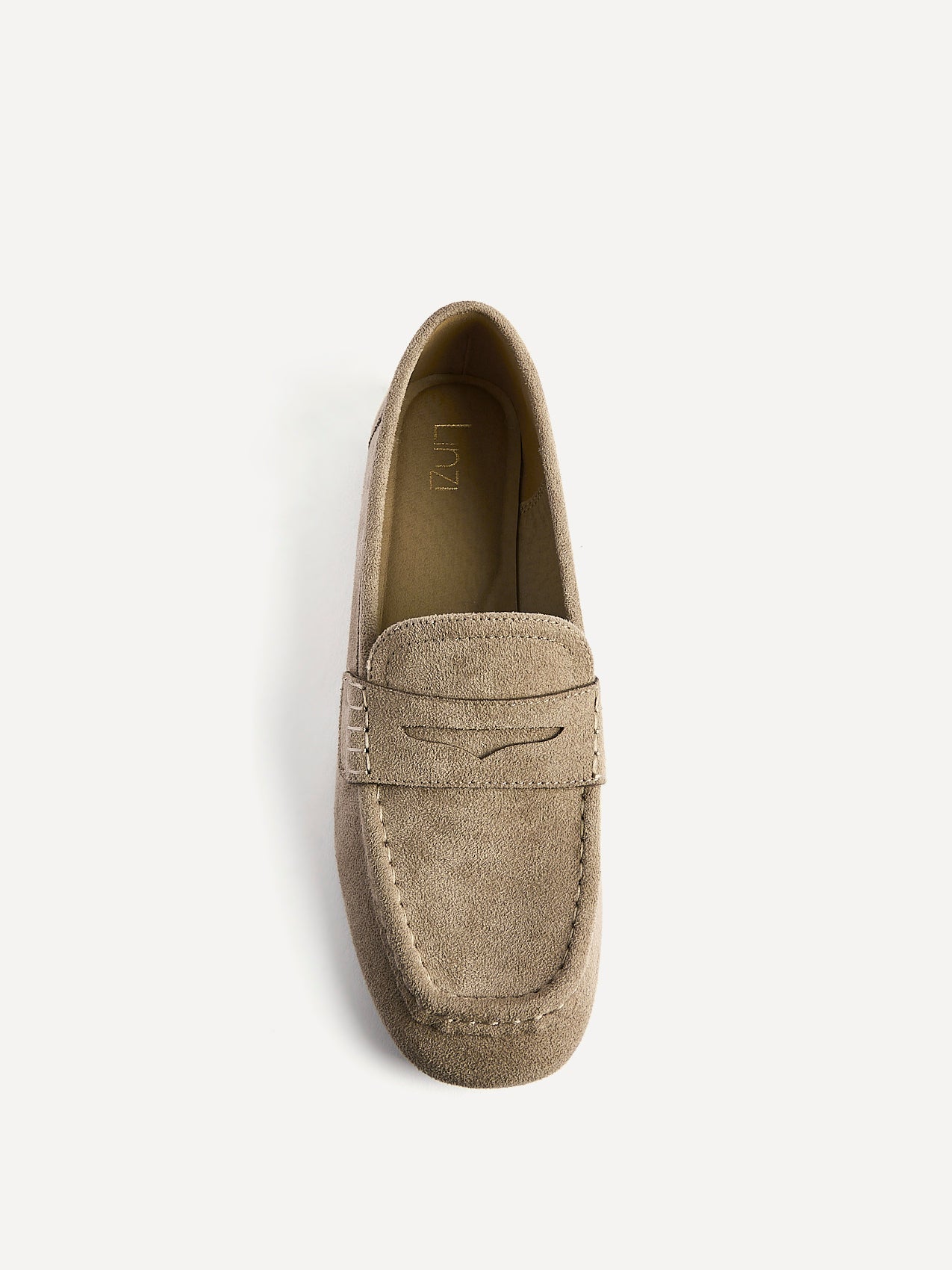 Edition Taupe Faux Suede Penny Loafers