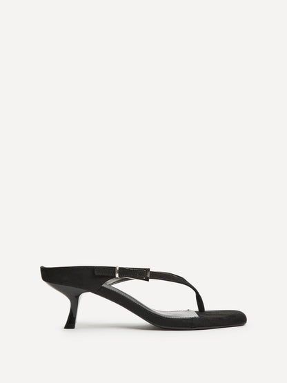Elanie Black Mule Heels