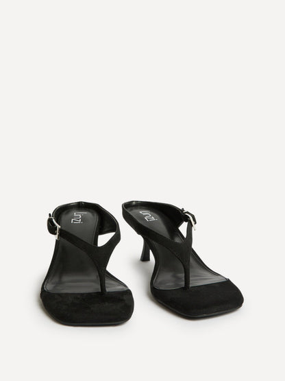 Elanie Black Mule Heels