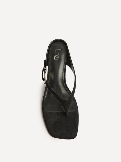 Elanie Black Mule Heels