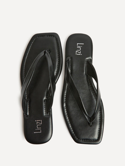 Element Black Toe Post Flat Sandals