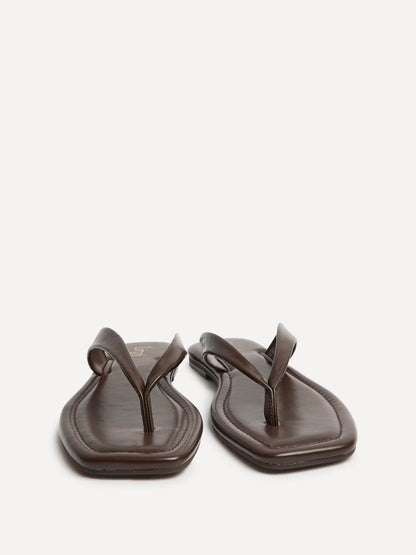 Element Brown Toe Post Flat Sandals