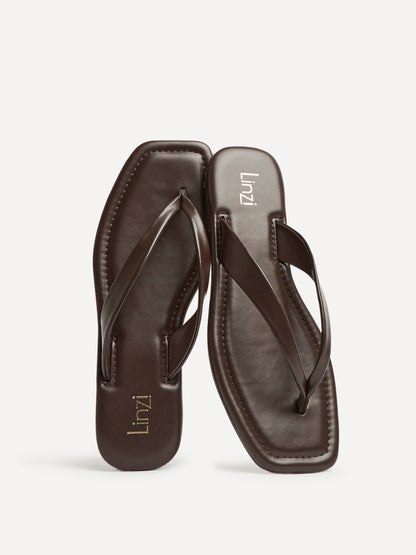 Element Brown Toe Post Flat Sandals