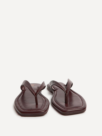 Element Burgundy Toe Post Flat Sandals