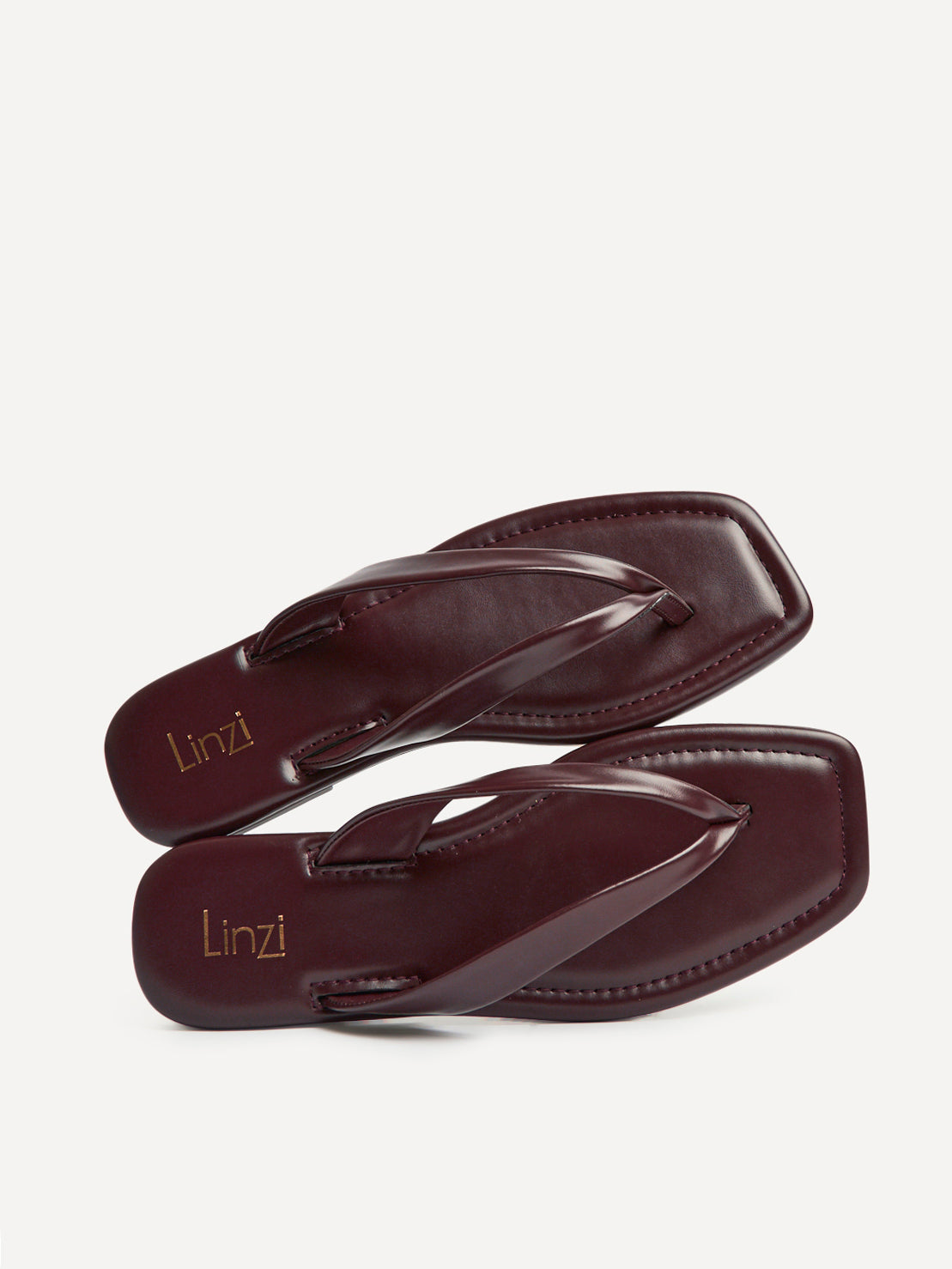 Element Burgundy Toe Post Flat Sandals