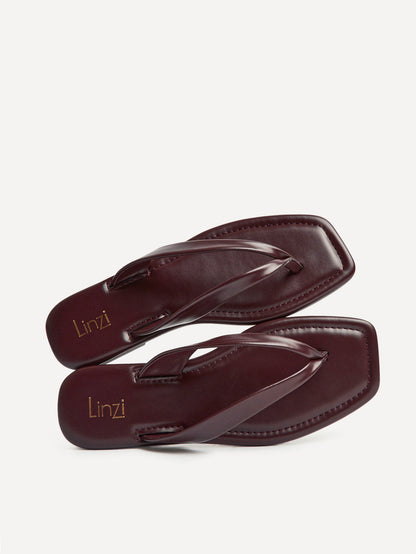 Element Burgundy Toe Post Flat Sandals