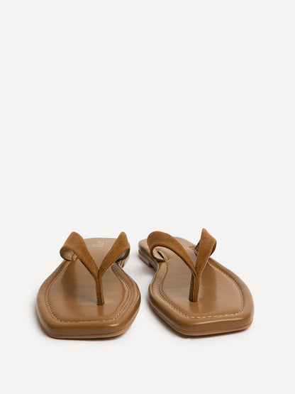 Element Tan Toe Post Flat Sandals