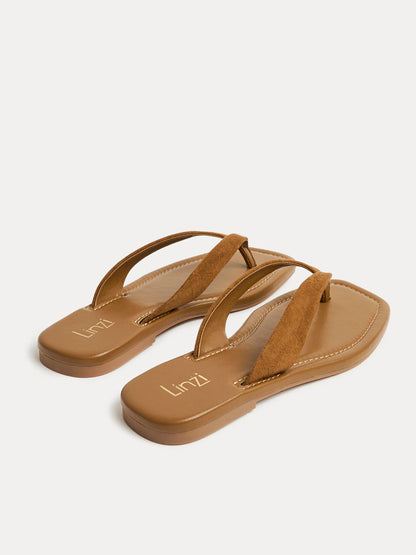 Element Tan Toe Post Flat Sandals