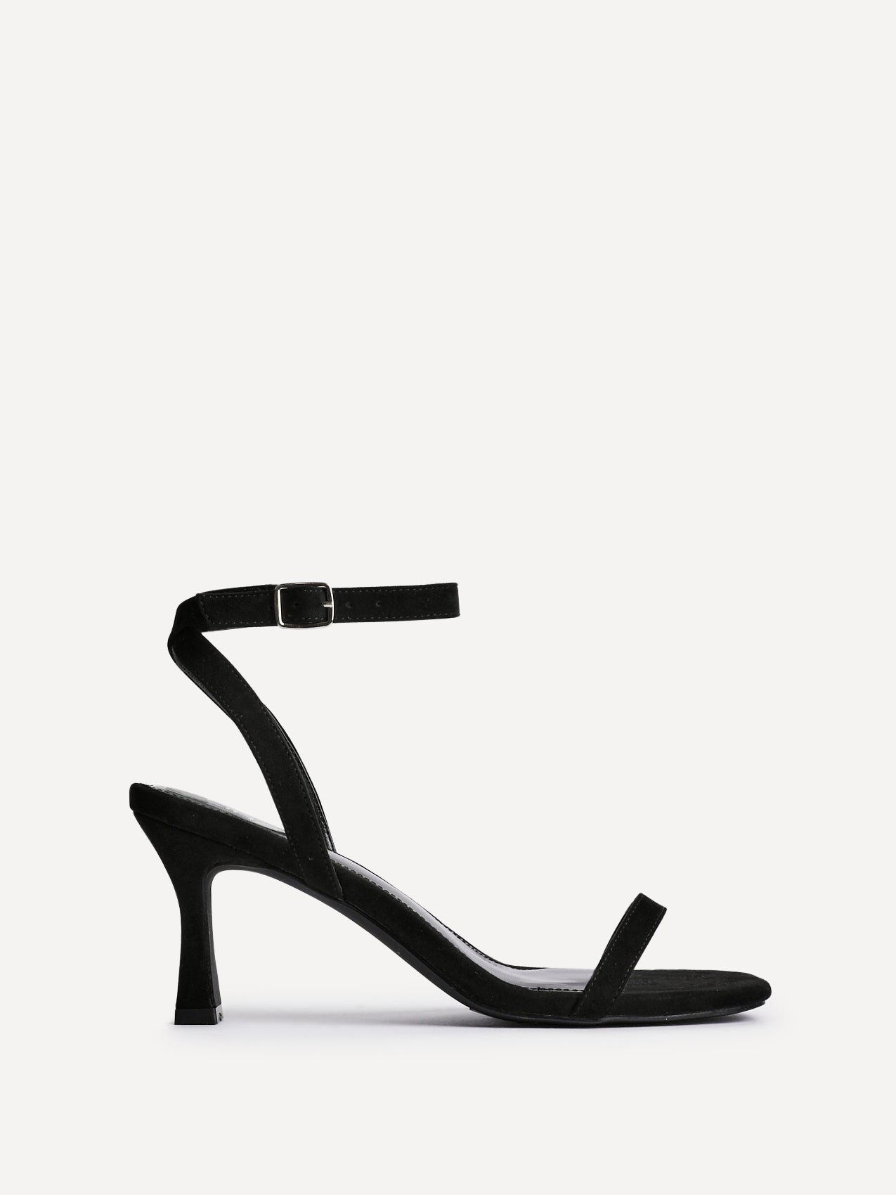 Elevate Black Faux Suede Barely There Heels