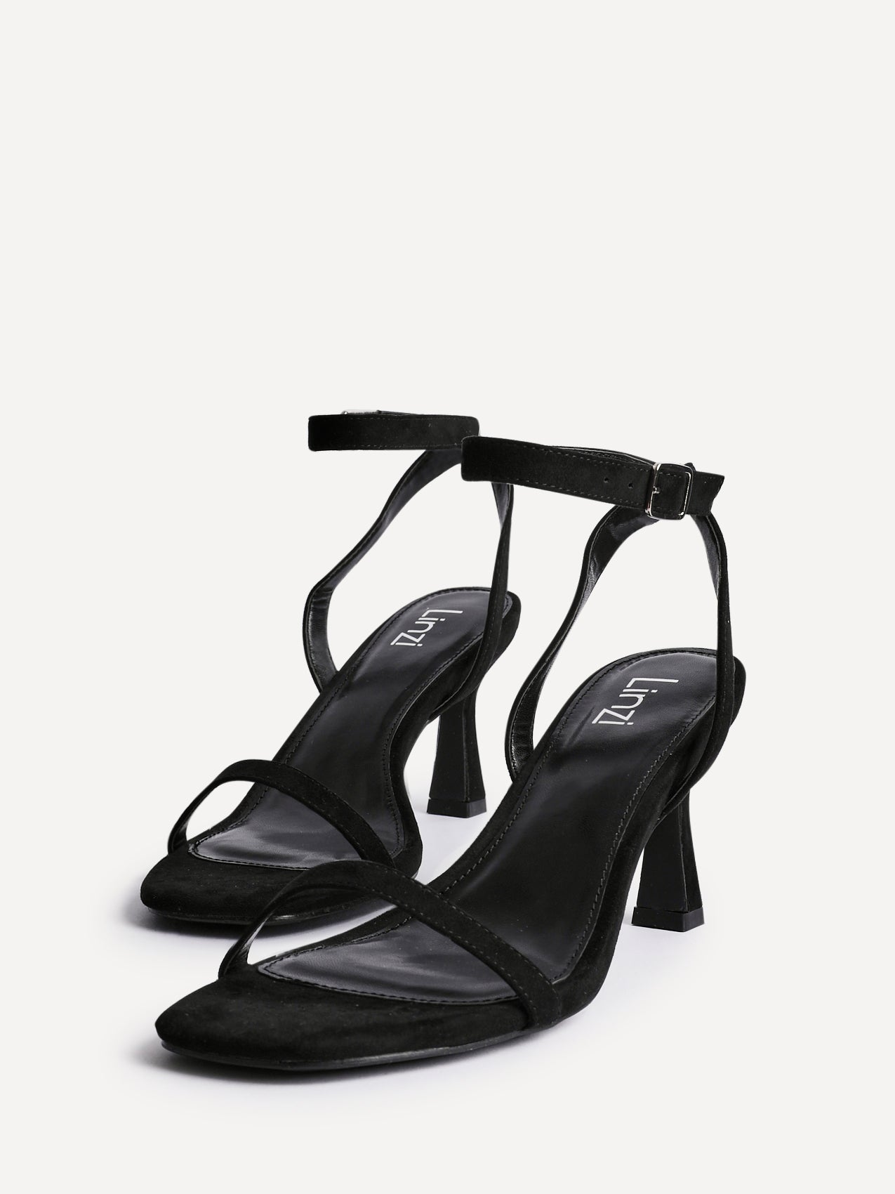 Elevate Black Faux Suede Barely There Heels