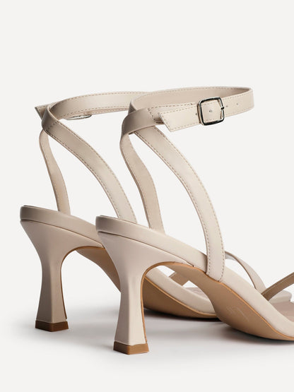 Elevate Nude Faux Leather Barely There Heels
