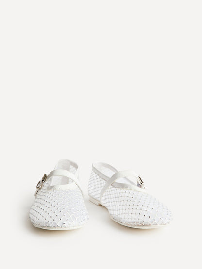 Elise Bridal Diamante Mesh Mary Jane Pumps