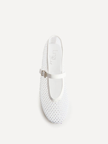 Elise Bridal Diamante Mesh Mary Jane Pumps