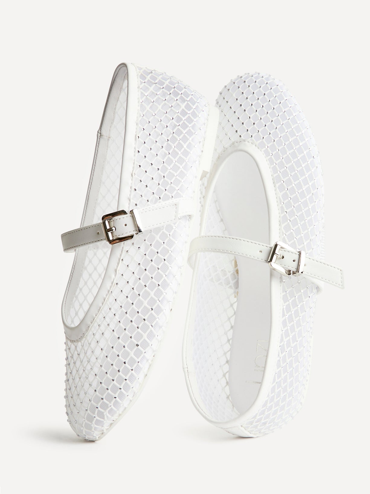 Elise Bridal Diamante Mesh Mary Jane Pumps