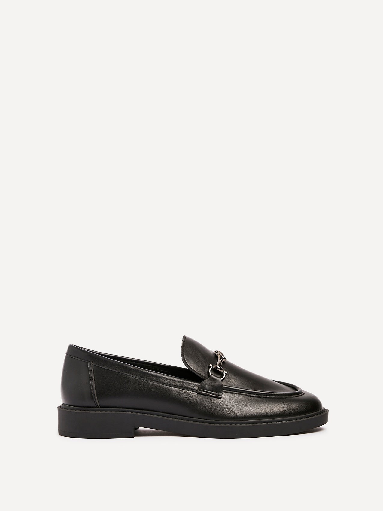 Elite Black Faux Leather Loafers