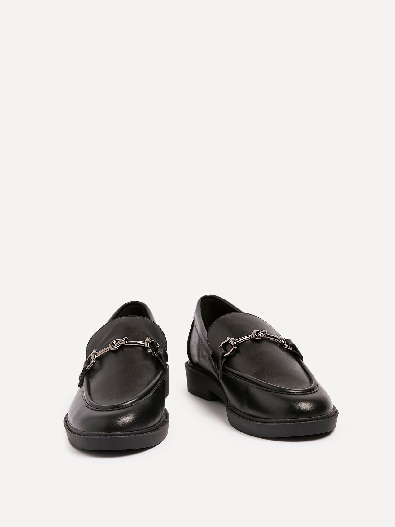 Elite Black Faux Leather Loafers