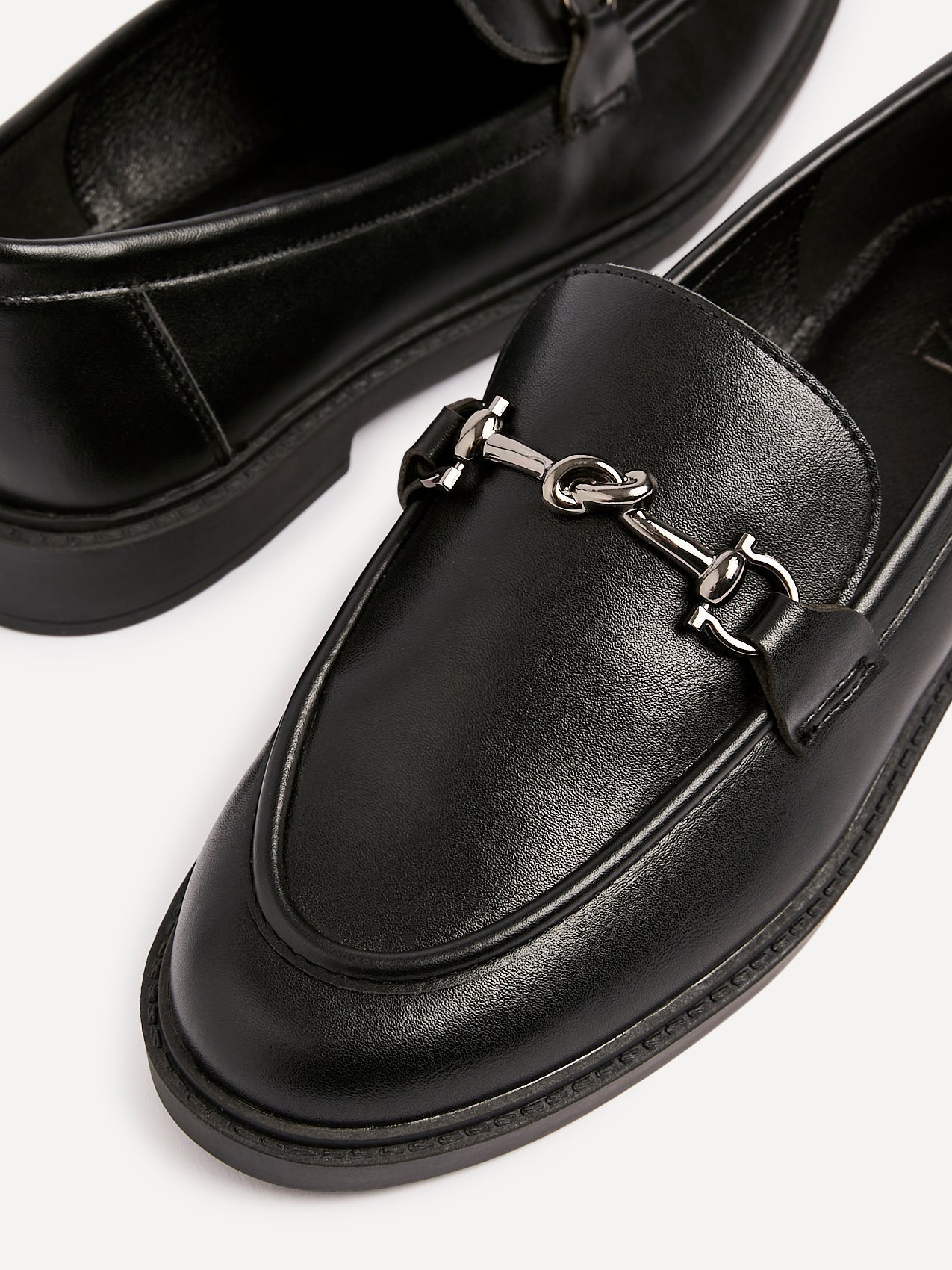Elite Black Faux Leather Loafers