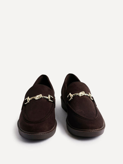 Elite Brown Faux Leather Loafers