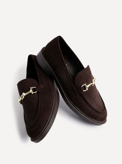 Elite Brown Faux Leather Loafers