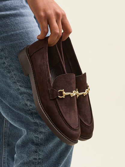 Elite Brown Faux Leather Loafers