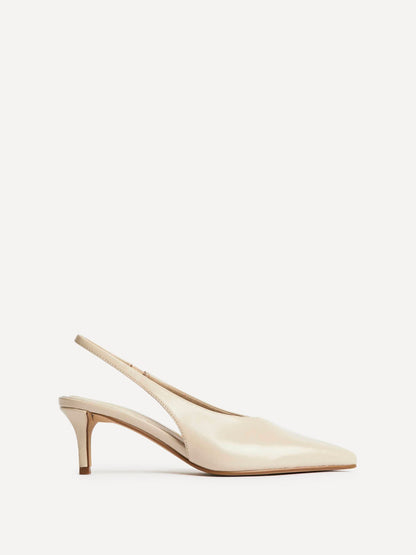 Eliza Taupe Faux Leather Court Heels