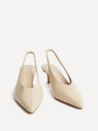 Eliza Taupe Faux Leather Court Heels