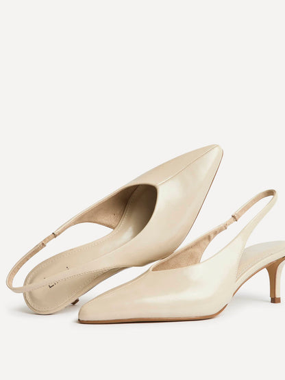 Eliza Taupe Faux Leather Court Heels