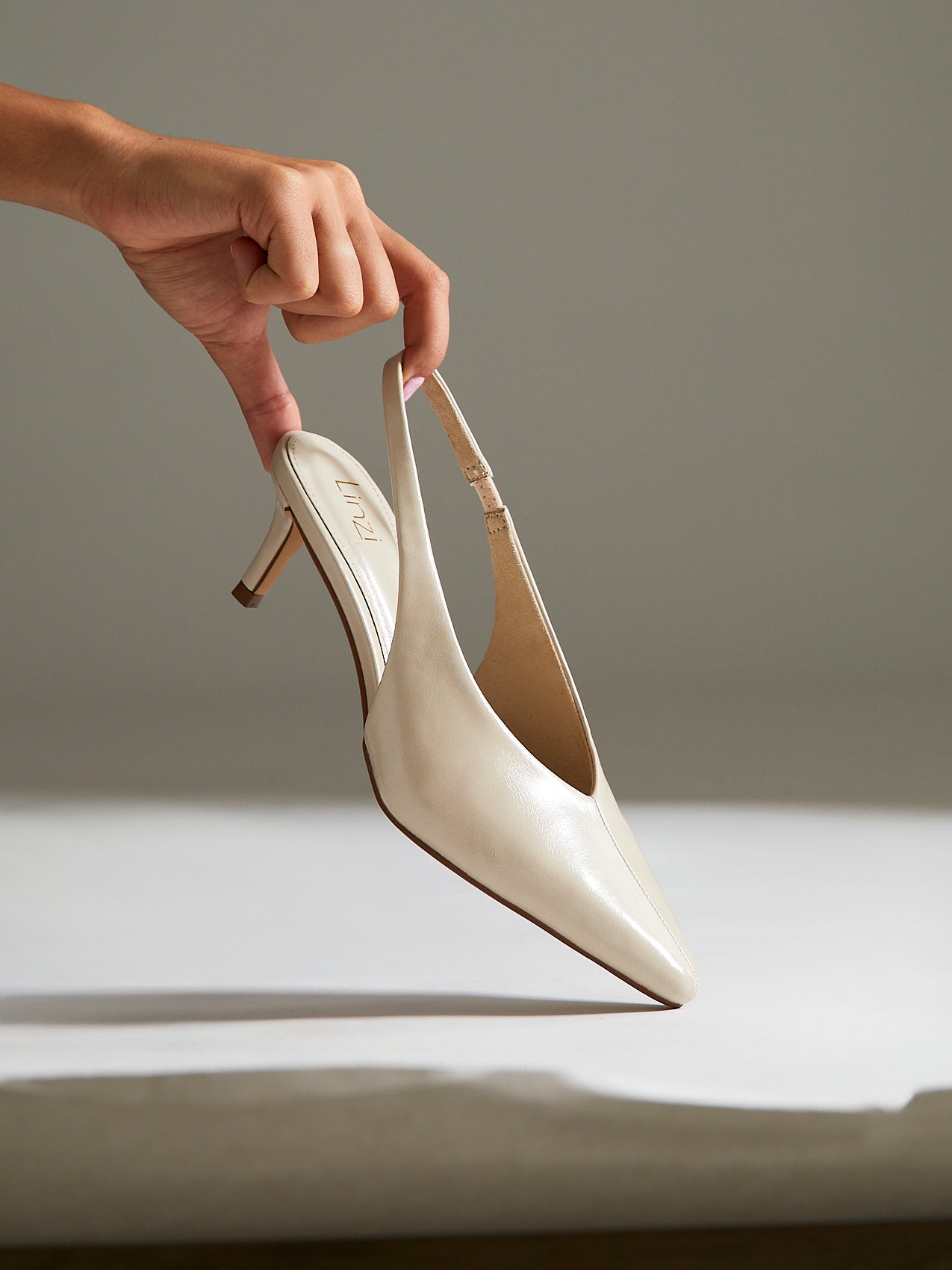 Eliza Taupe Faux Leather Court Heels