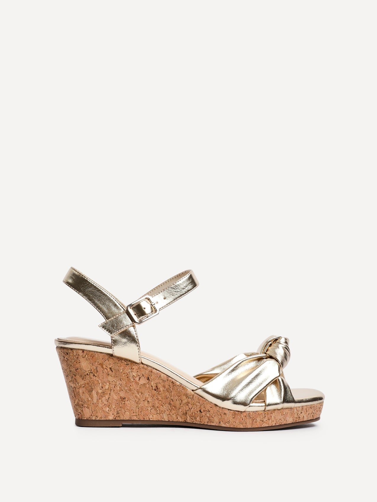 Elyah Gold Faux Leather Cork Wedges