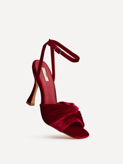 Emery Red Velvet High Heels