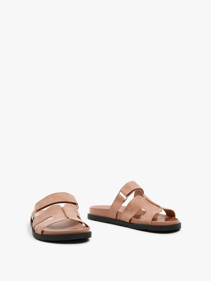 Emmy Dusky Pink Faux Nubuck Sandals