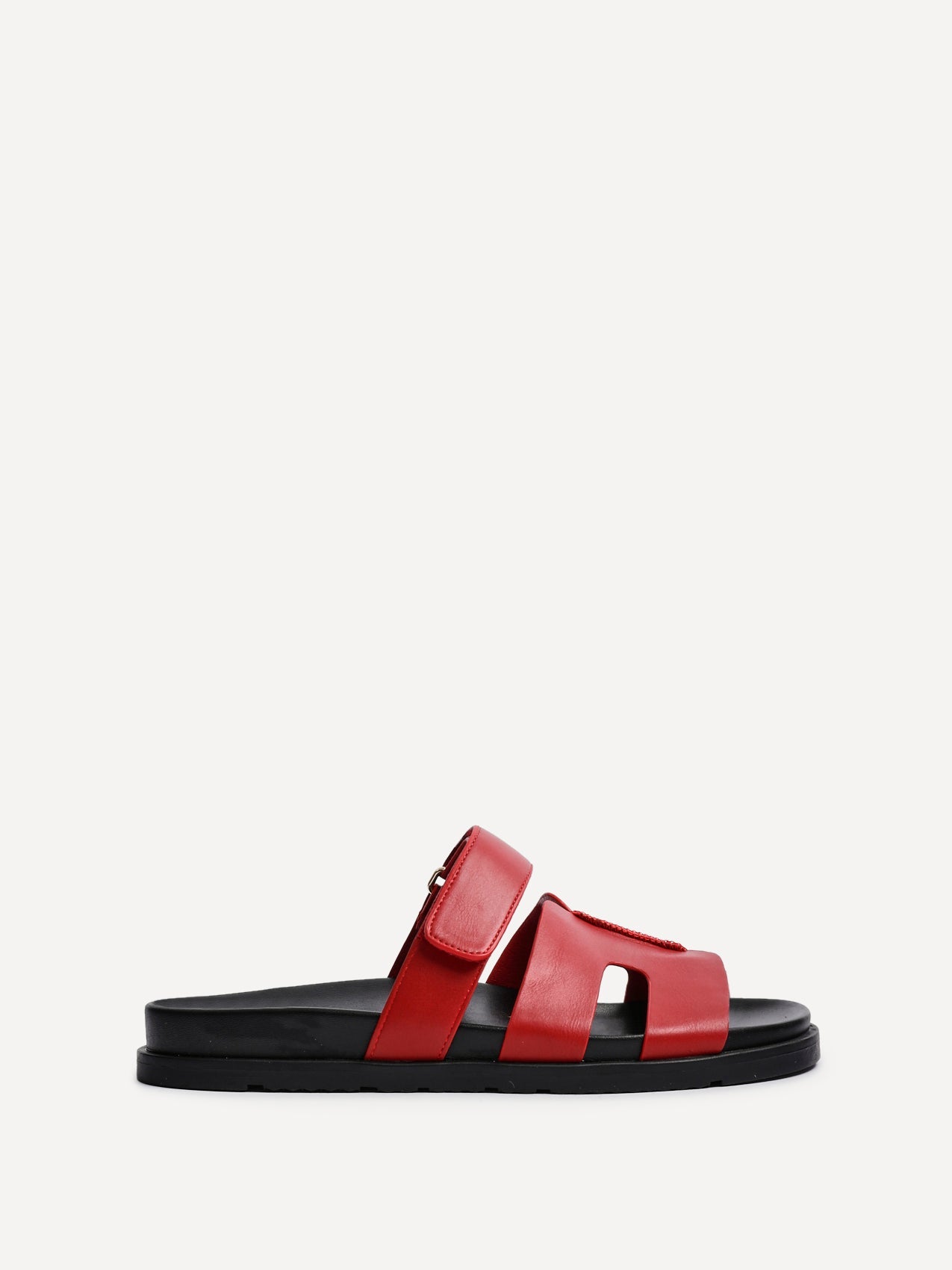 Emmy Red Faux Leather Sandals
