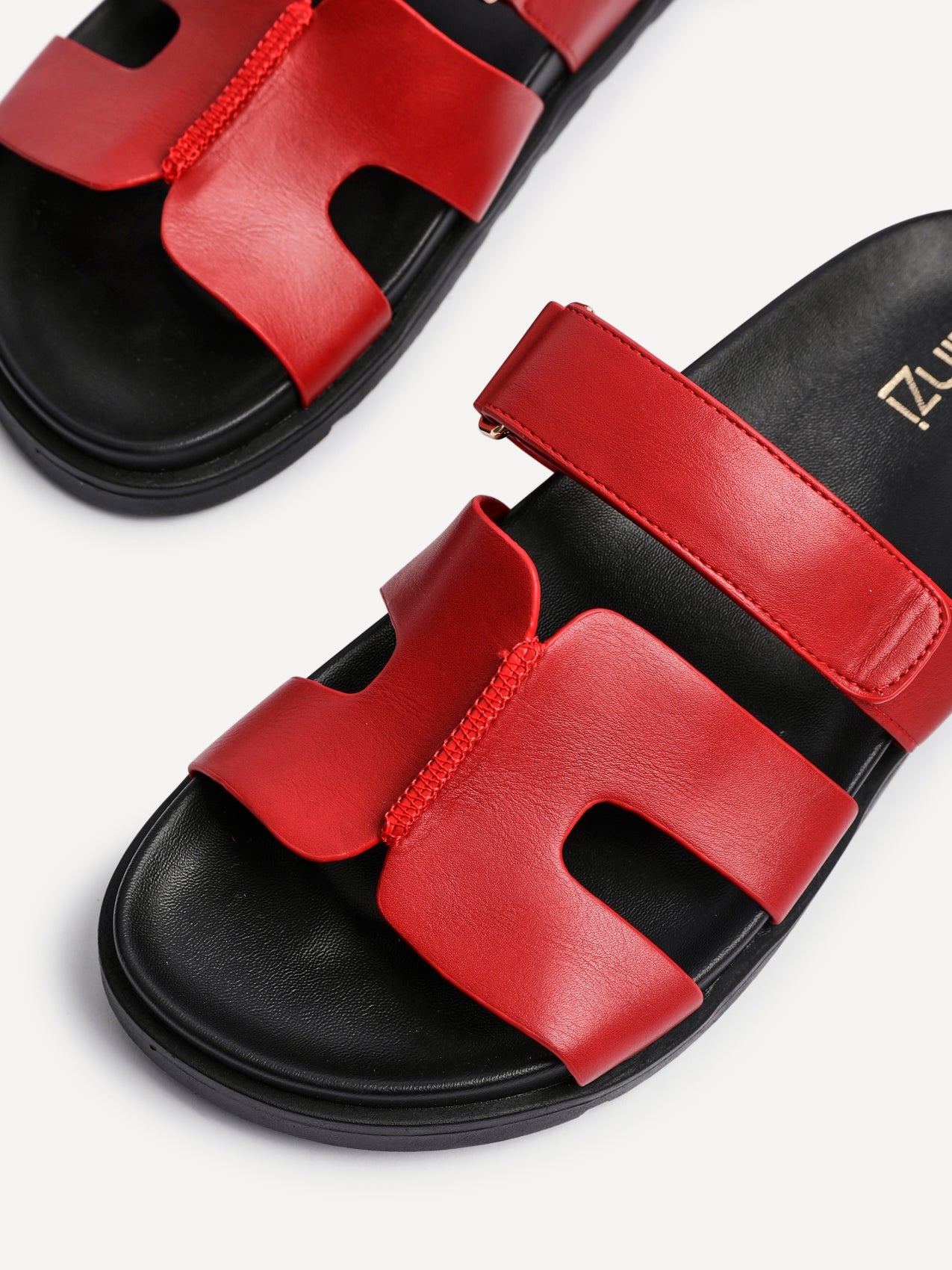 Emmy Red Faux Leather Sandals