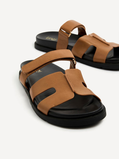 Emmy Tan Faux Leather Sandals