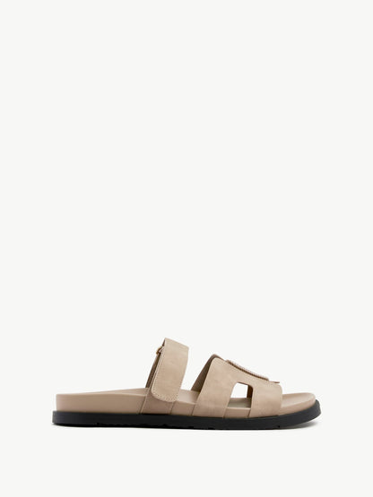 Emmy Taupe Faux Nubuck Sandals