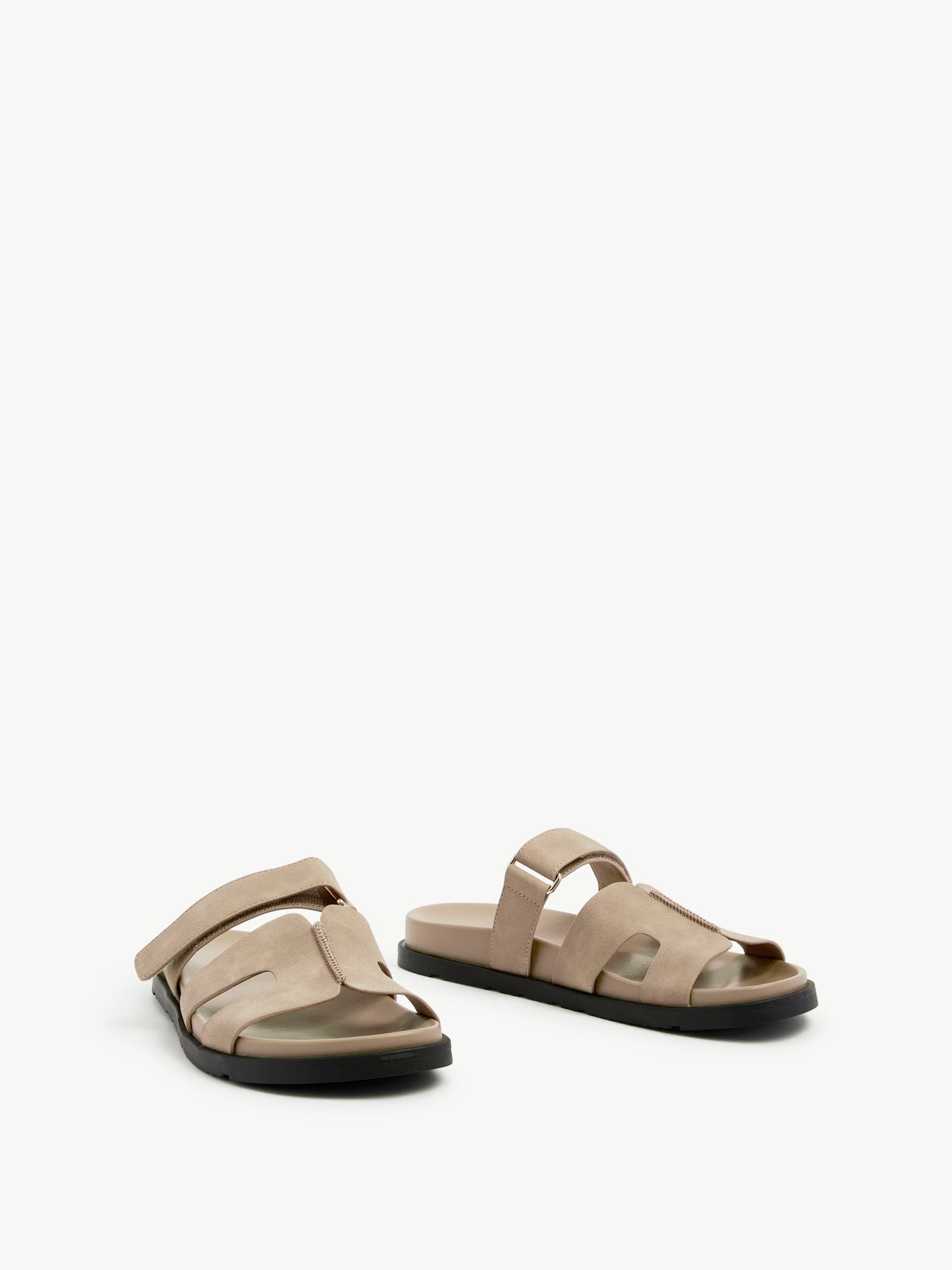 Emmy Taupe Faux Nubuck Sandals