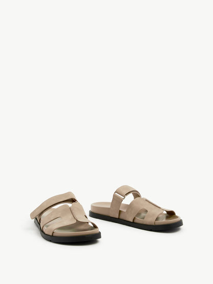 Emmy Taupe Faux Nubuck Sandals