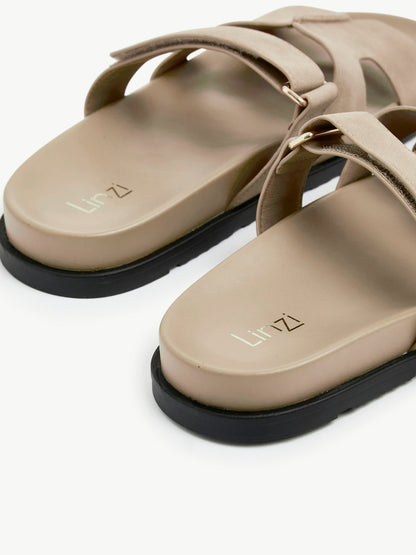 Emmy Taupe Faux Nubuck Sandals