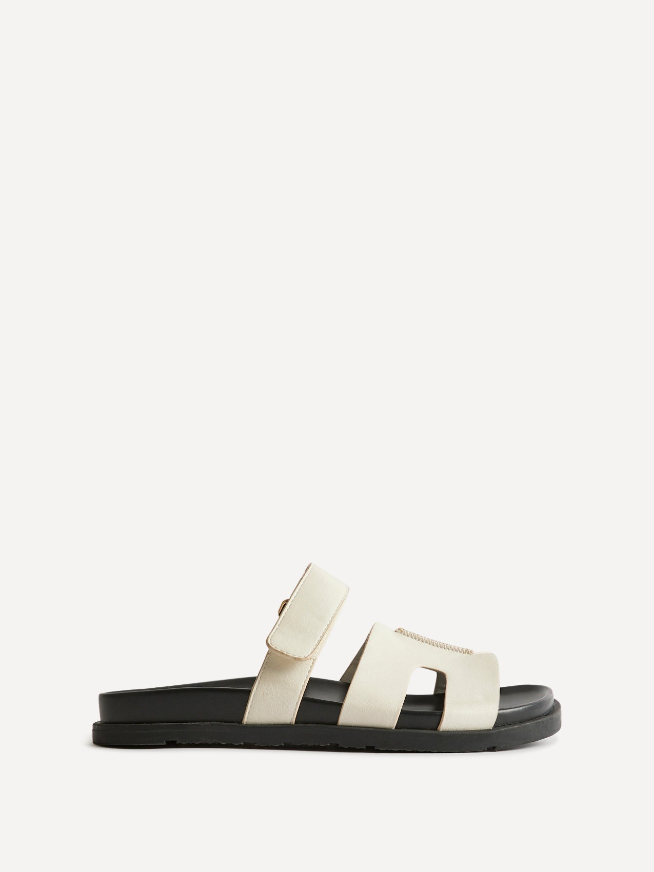 Emmy White Faux Leather Sandals