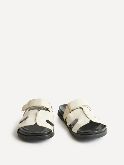 Emmy White Faux Leather Sandals