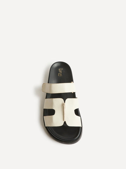 Emmy White Faux Leather Sandals
