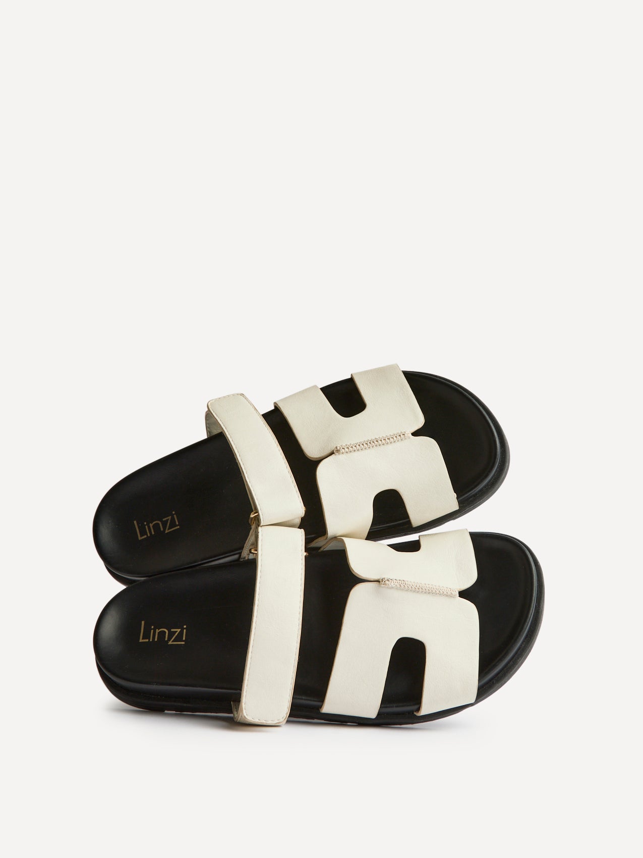 Emmy White Faux Leather Sandals