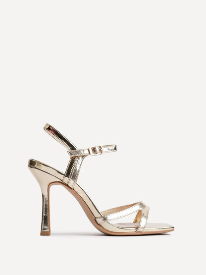 Empress Gold Faux Leather Heels