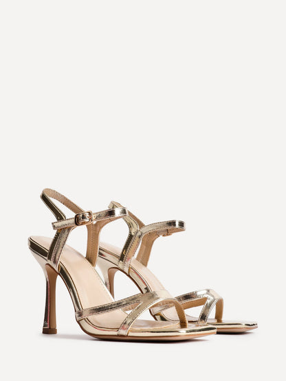 Empress Gold Faux Leather Heels