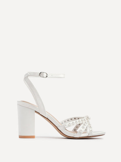 Enchanted Bridal Ivory Pearl Heeled Sandals
