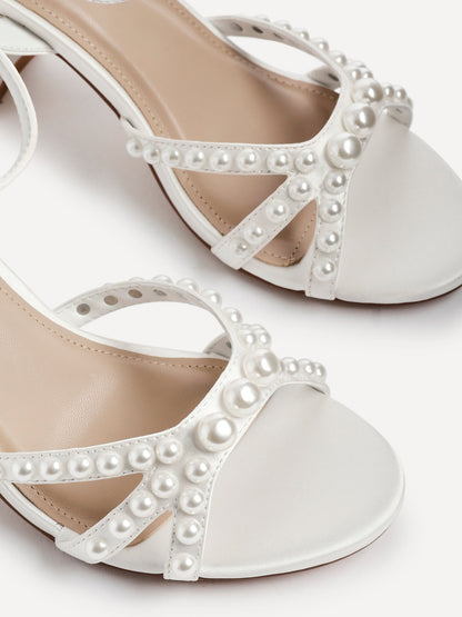 Enchanted Bridal Ivory Pearl Heeled Sandals