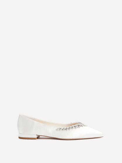 Endless Bridal Ivory Satin Pointed Pumps